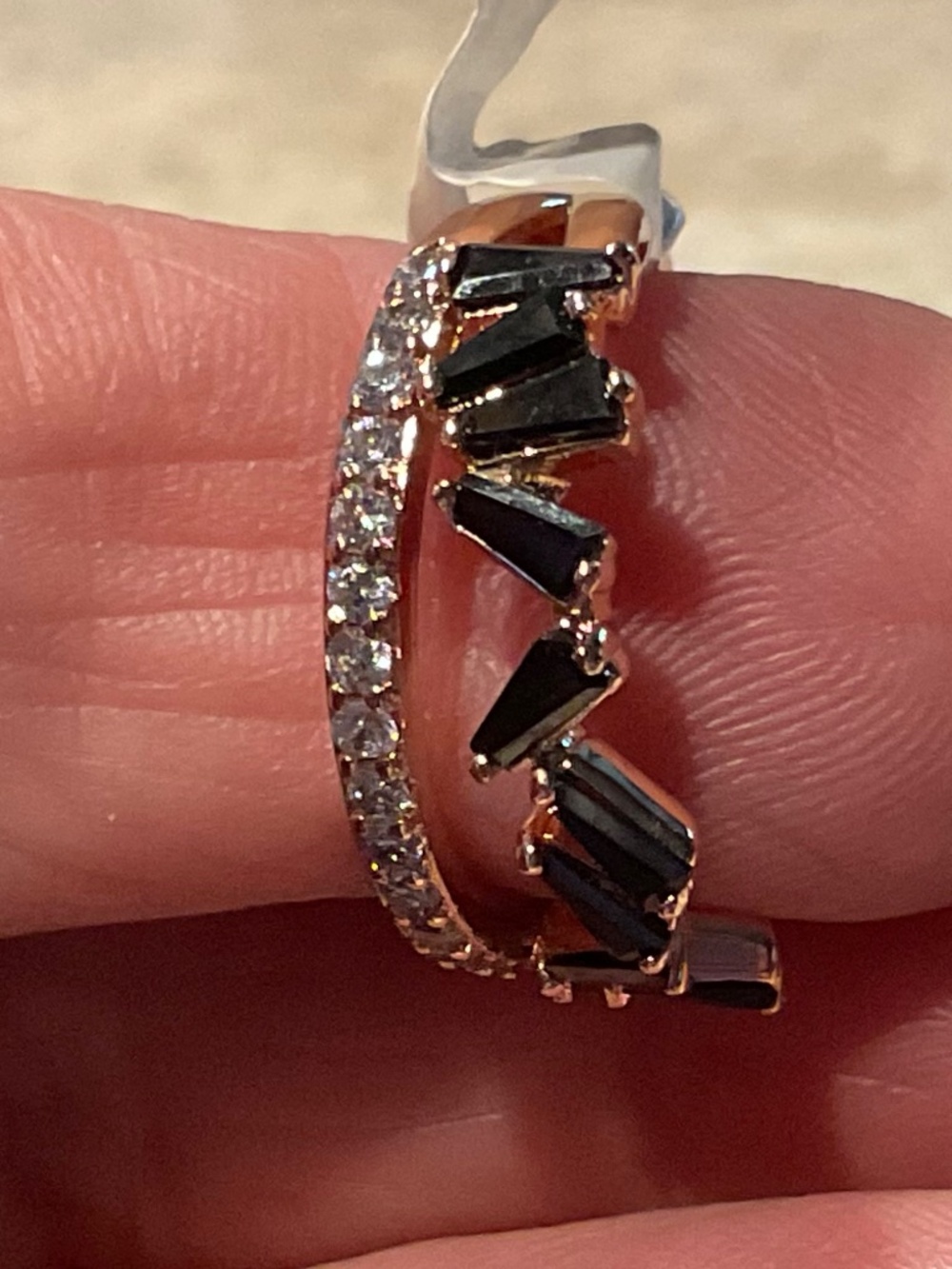 Bomb Party Ring Love Me True Black onyx CZ Rose Gold size 6 new - Picture 6 of 7